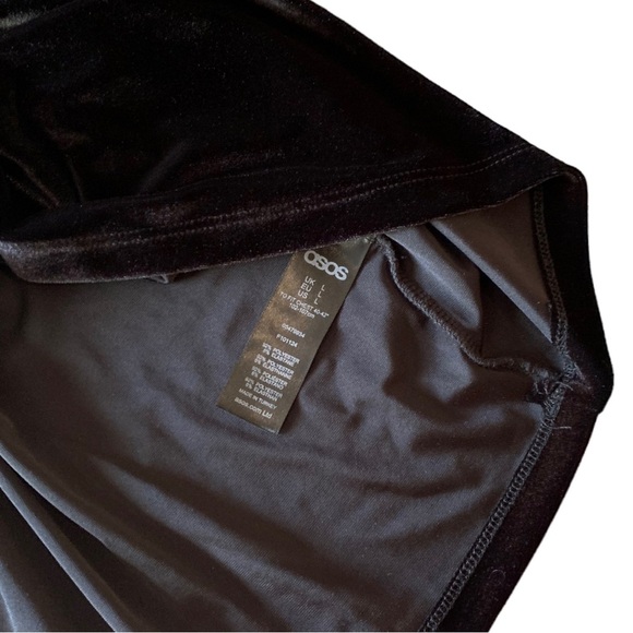 ASOS Unisex Black Stretch Velour T-Shirt | Size Large - Picture 9 of 9